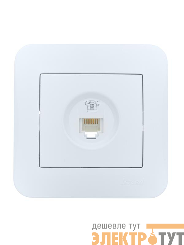 Розетка телефонная евро 1-м СП ASTI IP20 RJ11 в сборе бел. LEZARD 7081-0202-137
