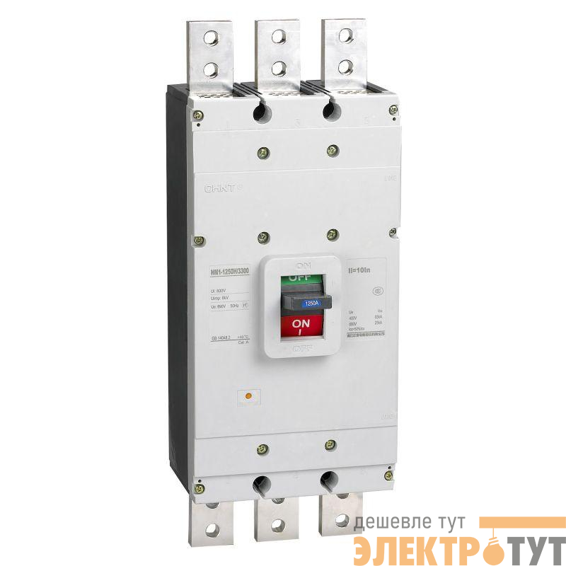 Выключатель автоматический 3п 800А 65кА NM1-1250H/3P в литом корпусе CHINT 126639