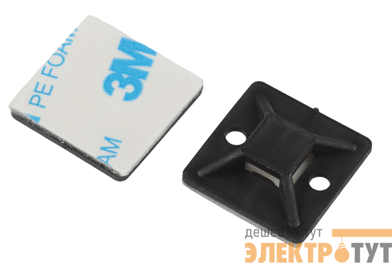 Площадка самоклеящаяся под хомуты 20х20мм NO-225-343 черн. (уп.50шт) Эра Б0066747