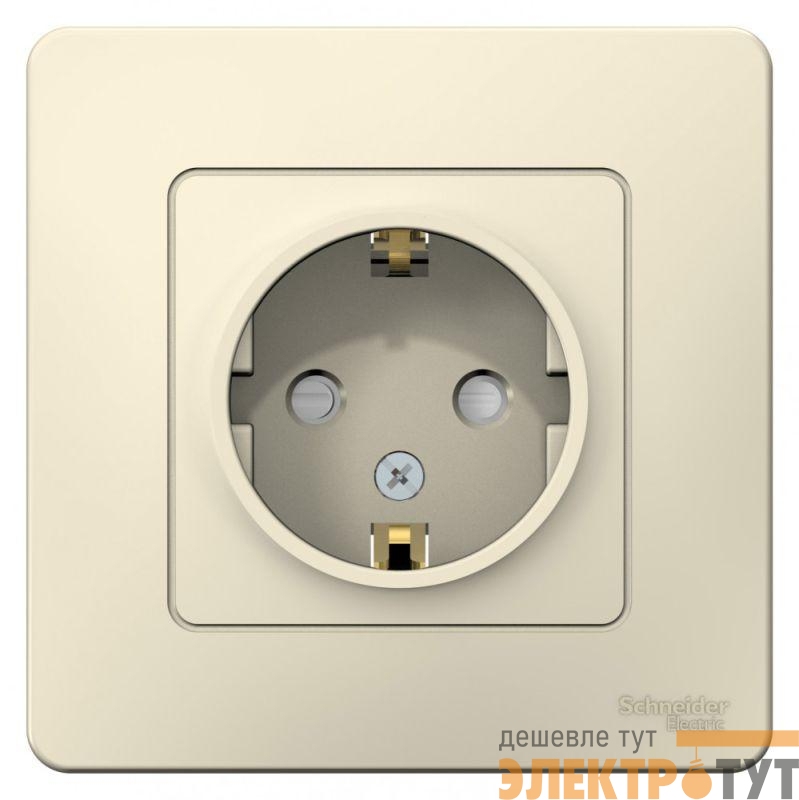 Розетка 1-м СП Blanca 16А IP20 250В с заземл. защ. шторки молоч. SchE BLNRS001112
