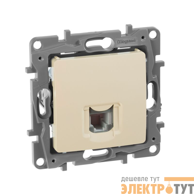 Розетка телефонная 1-м СП Etika RJ11 механизм сл. кость IEK 672340