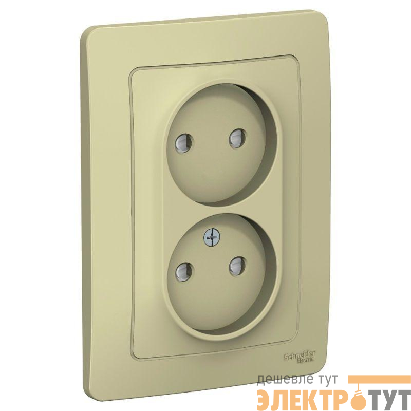 Розетка 2-м СП Blanca 16А IP20 250В без заземл. защ. шторки беж. SE BLNRS000127