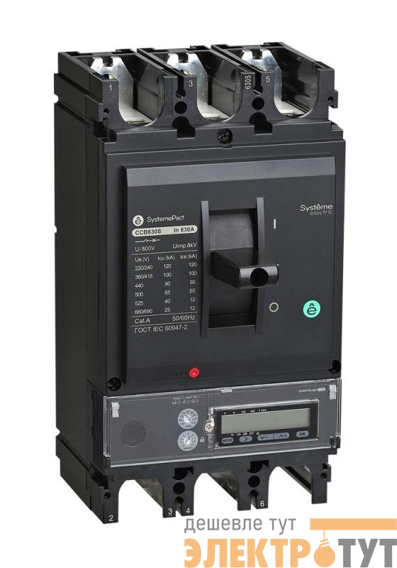 Выключатель автоматический SPC630 150кА S5.3E 3P3D 630А SE SPC630L63053E3DFC