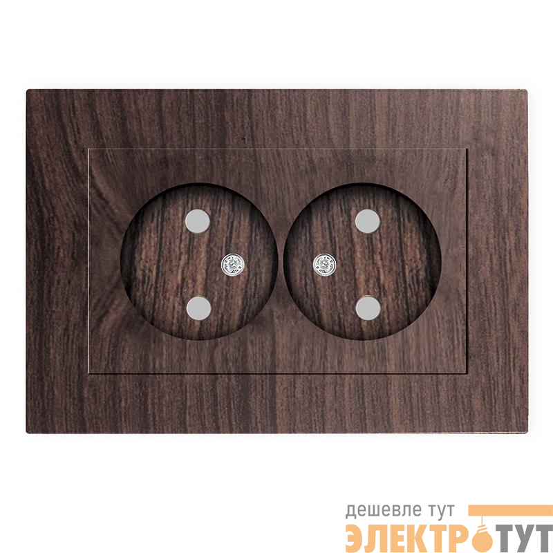 Розетка 2-м СП Афина 16А IP20 без заземл. защ. шторки в сборе венге Universal A0048-V