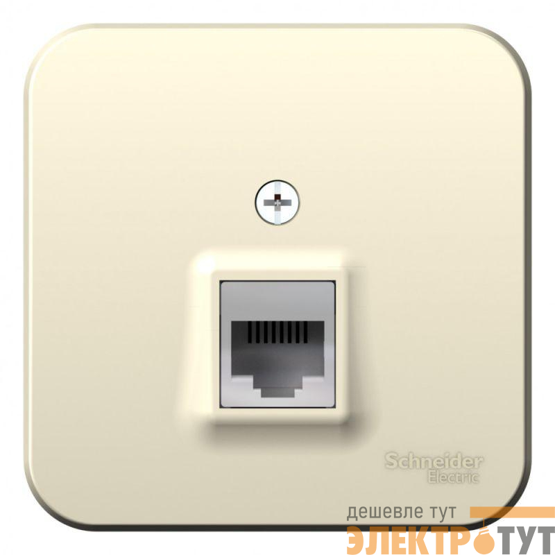 Розетка компьютерная 1-м ОП BLANCA RJ45 кат.5e изол. пласт. молоч. SchE BLNIA045002
