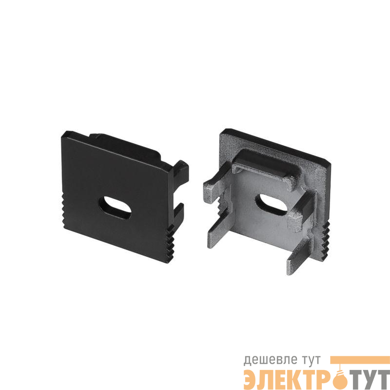 Заглушка SL-MINI-15 BLACK с отверстием пластик (комплект) Arlight 049420