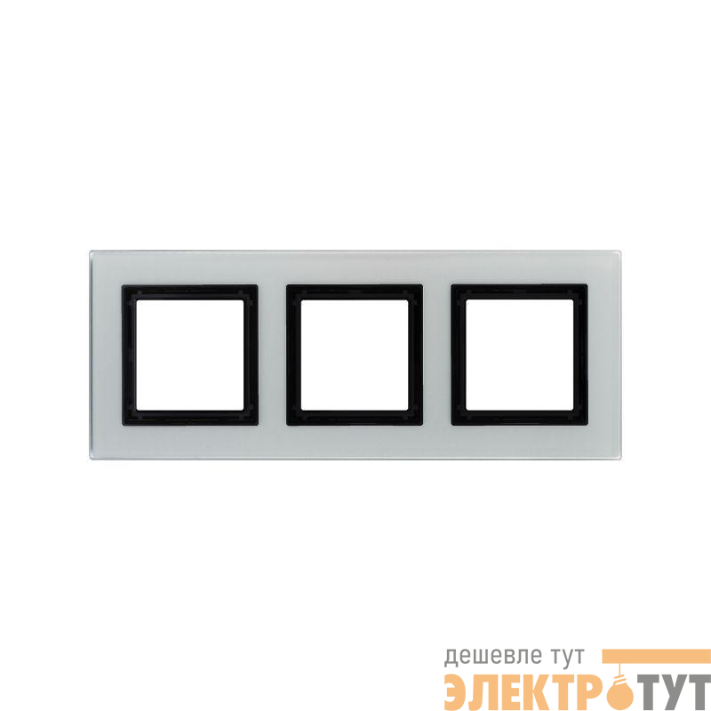 Рамка 3-м 6мод. Avanti натуральн. стекло свет. сер. DKC 4404826
