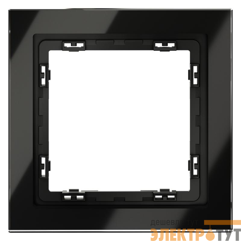 Рамка 1-м S70 стеклян. черн. Voltum VLS110108