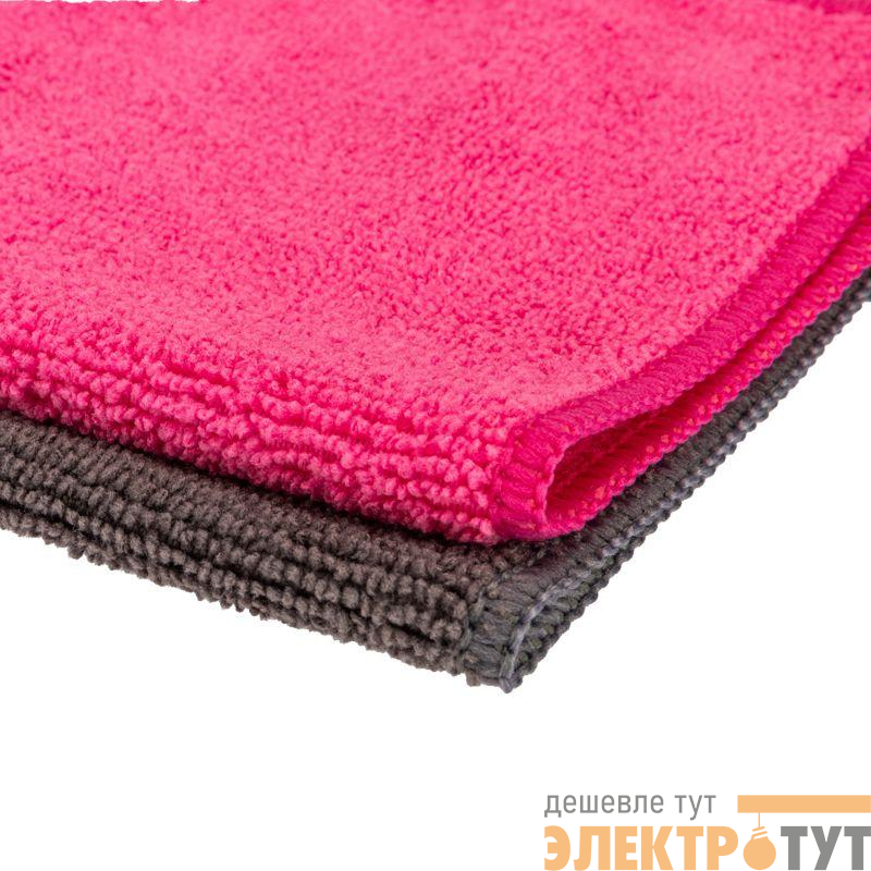 Салфетка автомобильная 30х30см 250гр/кв.м микрофибра (уп.2шт) Rexant 80-0802