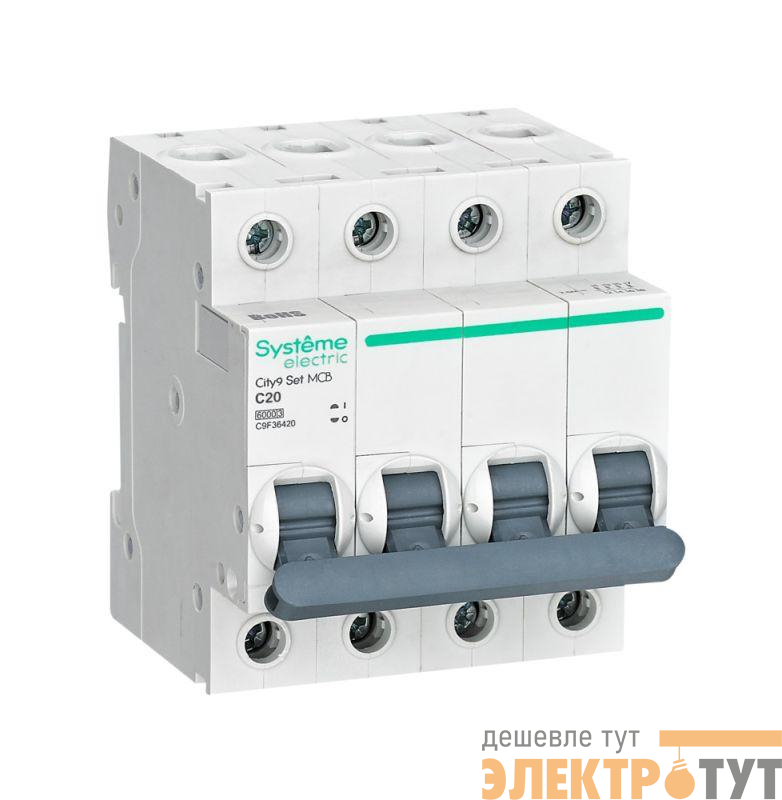 Выключатель автоматический 4п City9 Set (АВ) С 20А 6кА 400В SE C9F36420