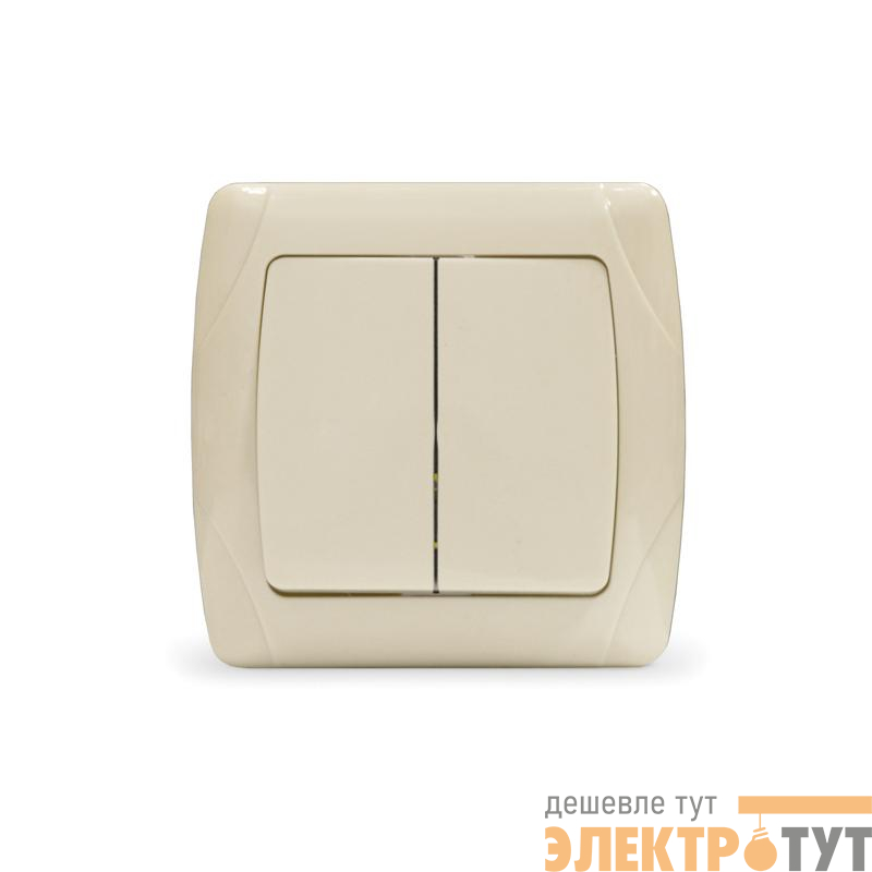 Выключатель 2-кл. СП Маргарита 10А IP20 сл.кость (ivory) UNIVersal М0023-I
