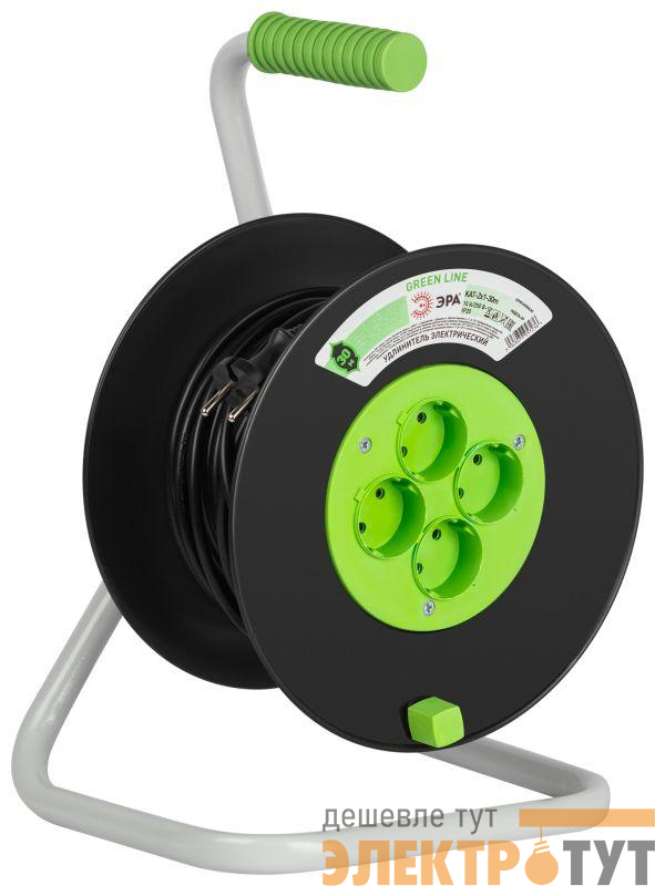 Удлинитель на пластик. катушке 4х30м без заземл. KAT-2x1-30m Greenline ПВС 2х1 Эра Б0065105