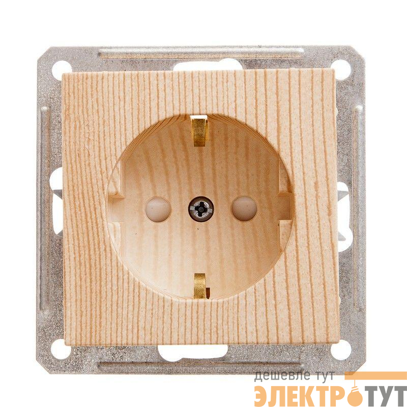 Механизм розетки 1-м СП W59 16А IP20 с заземл. защ. шторки сосна SchE RS16-152-7-86