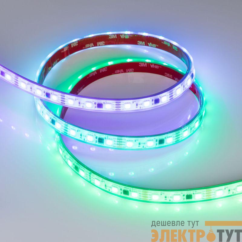 Лента светодиодная SPI-PS-B60-12mm 12V RGB-PX3-BPT 12Вт/м IP67 5060 герметичная бегущий огонь (уп.5м) Arlight 039599