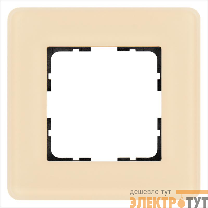 Рамка 1-м G-Glass закругленная стекло матов. тауп Jasmart G1001GT-RM