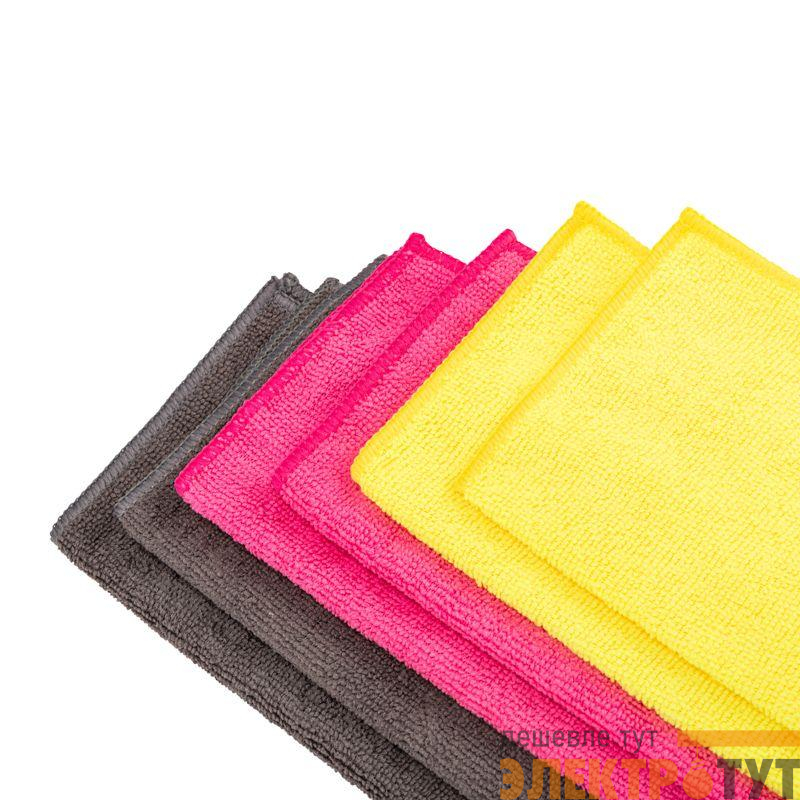 Салфетка автомобильная 25х25см 200гр/кв.м микрофибра (уп.6шт) Rexant 80-0800