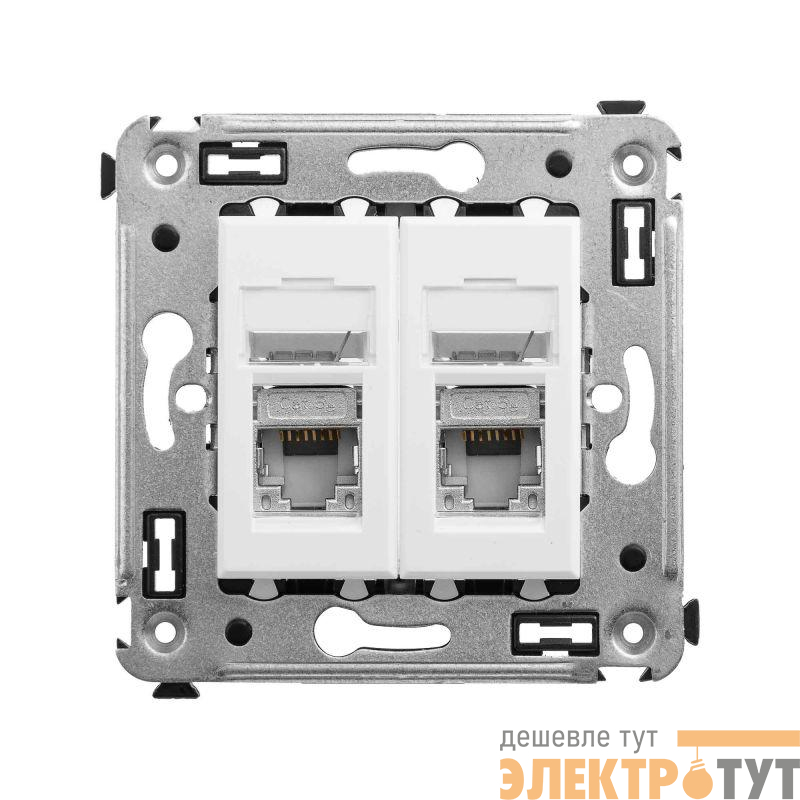 Розетка 2-м RJ-45 СП кат.5e экранированная Avanti "Белое облако" DKC 4400364