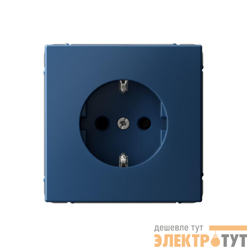 Розетка ArtGallery 16А с заземл. со шторками быстрозажим. клем. механизм аквамарин SE GAL001145S