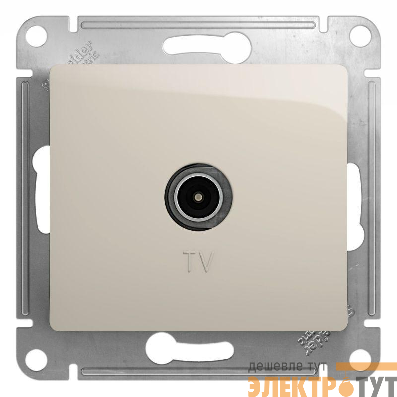 Розетка телевизионная проходная TV 1-м СП Glossa 4дБ механизм молочн. SE GSL000992