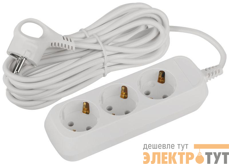 Удлинитель электрический UDL-16-370-E Greenline 3 розетки с заземлением 7м ПВС 3х1кв.мм Эра Б0065059