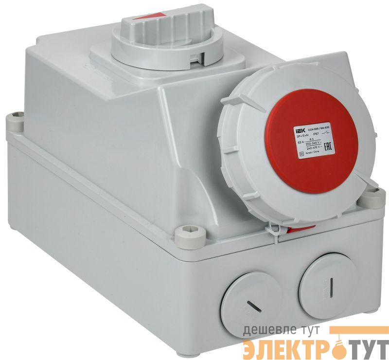Розетка с мех. блокировкой 63А-6ч 380В 3P+PE+N ССИ-835 IP67 IEK PSR12-063-5-5-67
