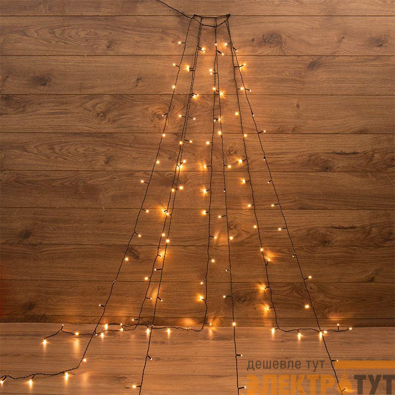 Гирлянда светодиодная елочная с кольцом 7 нитей х1.8м 126LED тепл. бел. 6.5Вт 220-240В IP20 не соединяемая Neon-Night 235-086