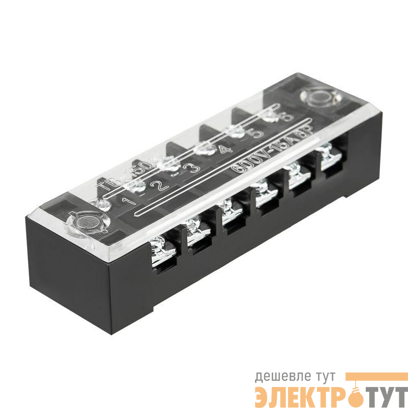 Блок зажимов клеммный БЗН ТВ-1506 1.5кв.мм 15А 6 пар Rexant 11-2153