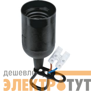 Патрон пластиковый подвесной Е27 с клеммной колодкой черн. TOKOV ELECTRIC TKE-C05-PPL/KK-27