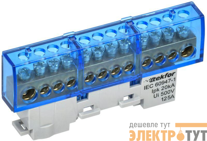 Шина нулевая N изол. на универс. держ. 8х12-12-С TEKFOR IEK TF-NN20-12-KL-K07