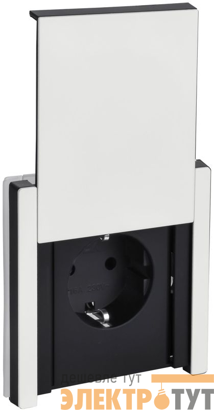 Розетка 1-м СП FORTE&PIANO FP221M 16А IP44 с заземл. защ. шторки с крышкой винтовое крепление бел. IEK FP-R16-16-44-M-K01