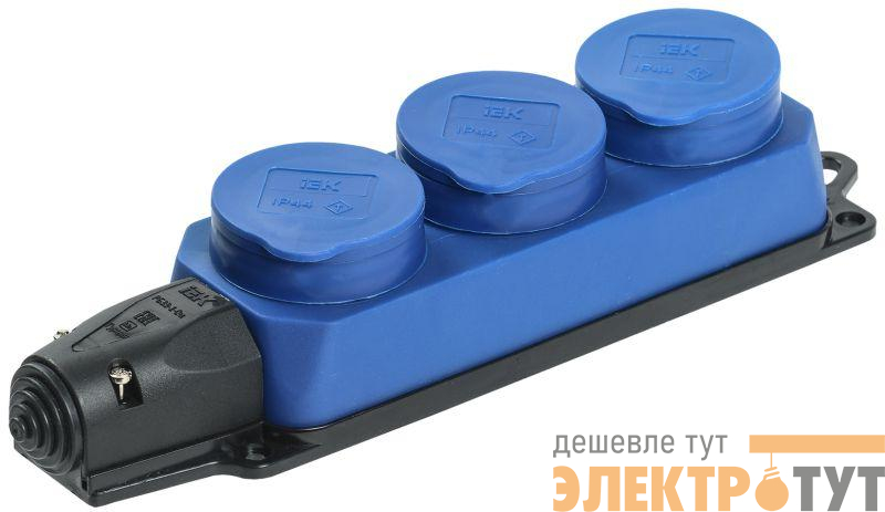 Колодка 3-м ОМЕГА РБ33-1-0м IP44 каучук син. IEK PKR61-016-2-K07