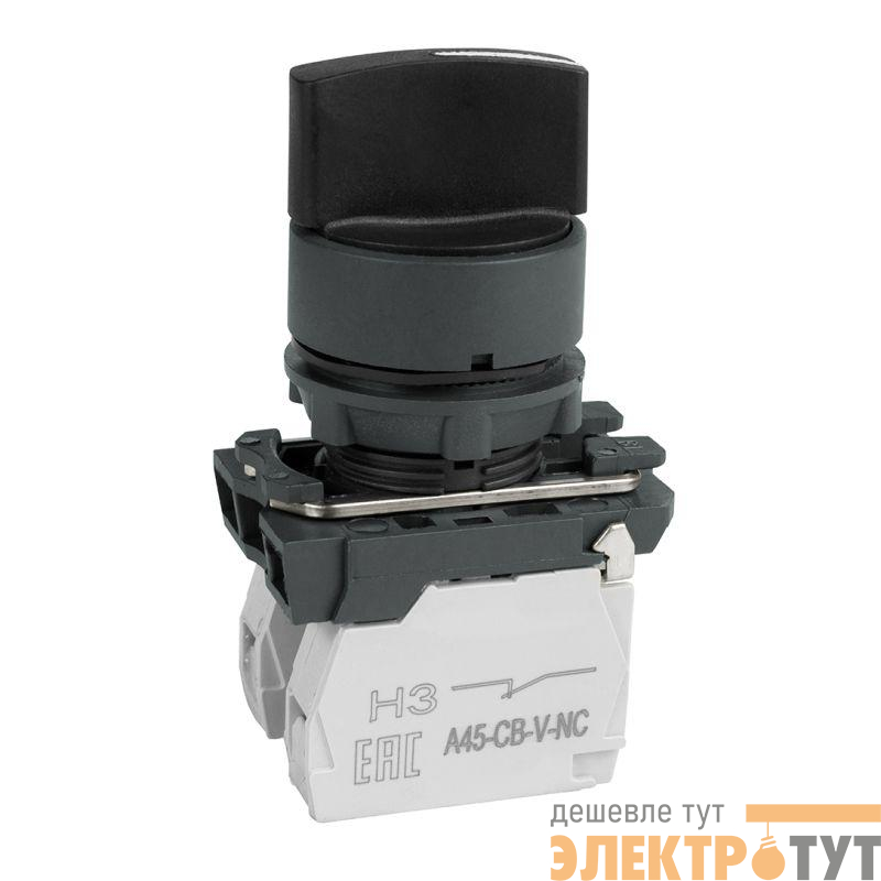 Переключатель OptiSignal D22 C5-S-33 3 позиции с фиксацией пластик 2НО XB5AD33 КЭАЗ 332186