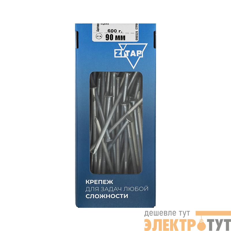 Гвоздь ершеный 90мм оцинк. (уп.600г) Tech-Krep/Zitar 124602