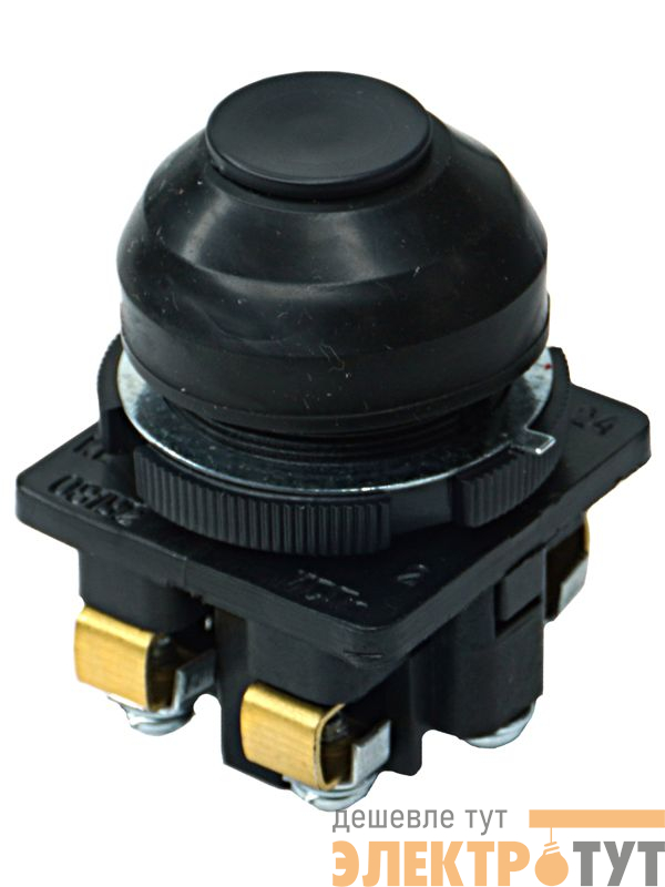 Выключатель кнопочный КЕ-081 У2 исп.2 1НО+1НЗ цилиндр 10А IP54 660В черн. Электротехник ET502364