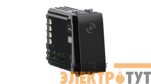 Диммер 1мод. 16А кнопочный Avanti "Черный квадрат" для LED ламп DKC 4402341
