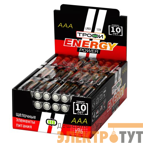 Элемент питания алкалиновый AAA/LR03 LR03-4S promo-box (уп.4шт) Трофи Б0017349