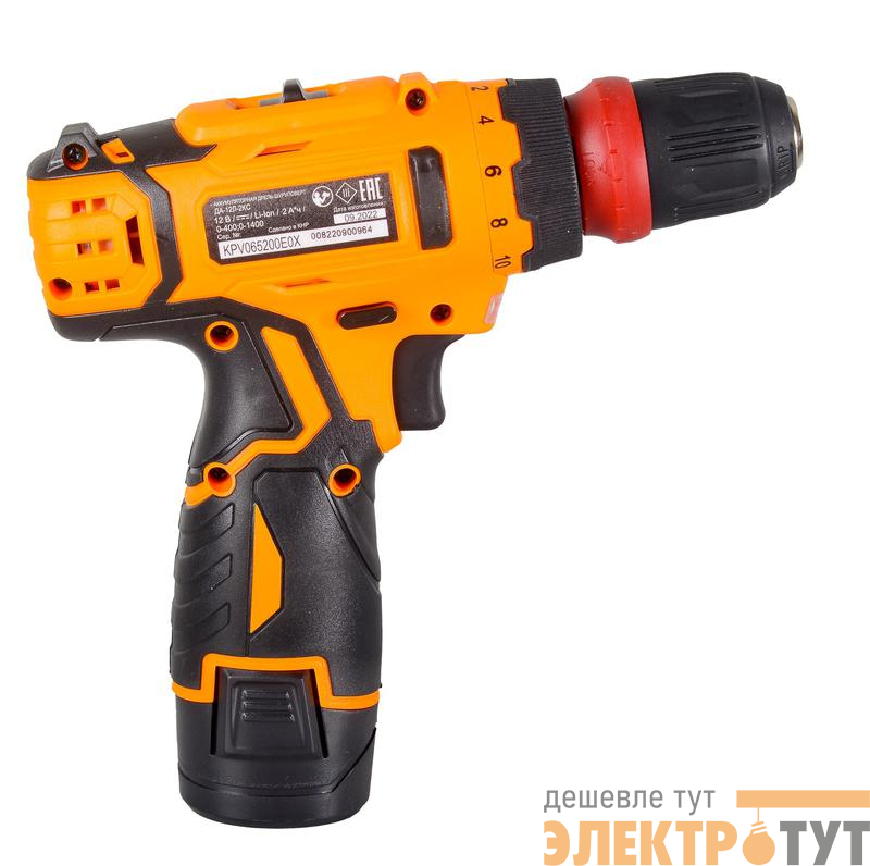 Дрель-шуруповерт аккумуляторная ДА-12Л-2КC (2.0А.ч) (съемный патрон) Вихрь 72/14/33