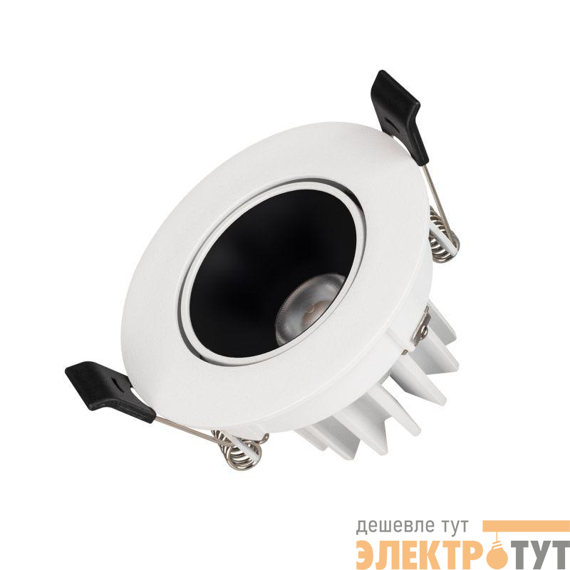 Светильник светодиодный MS-FORECAST-BUILT-TURN-R82-8W Warm3000 (WH-BK 32 deg 230В) IP20 металл Arlight 035448(1)