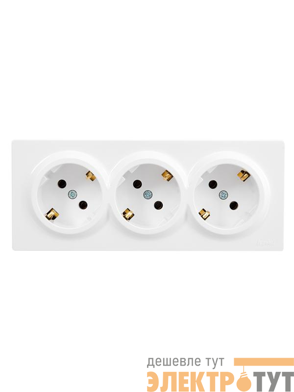 Розетка 3-м ОП LETO с заземл. закрытый корпус ПБТ бел. LEZARD 752-0200-127BUP