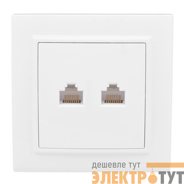Розетка компьютерная 2-м СП Минск RJ45 бел. EKF ERK02-035-10