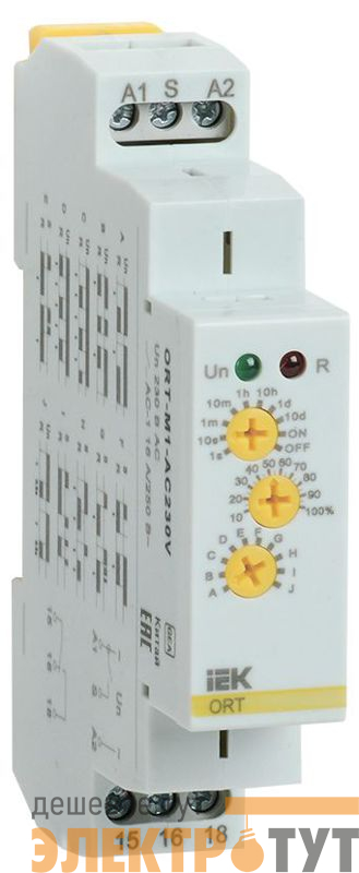Реле времени ORT 230В AC 1 контакт многофункц. IEK ORT-M1-AC230V