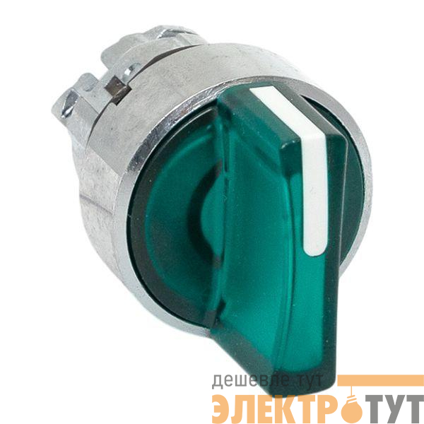 Механизм переключателя исполнительный ХB4 зел. на 2 положения возвратный без фиксации с подсветкой с короткой ручк IP65 EKF XB4BD2L-G-65