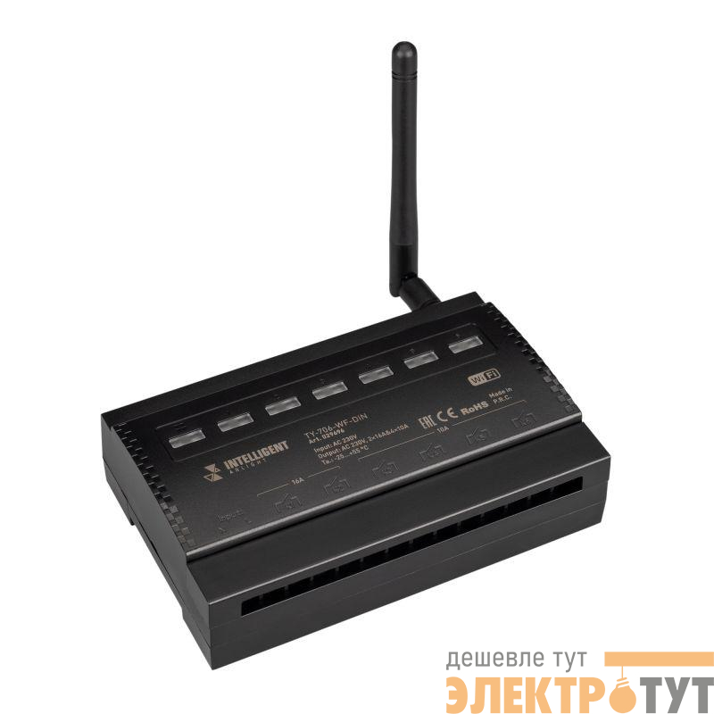 Модуль релейный TY-706-WF-DIN (230В 2х16А+4х10А) (IP20 пластик) INTELLIGENT ARLIGHT 029696