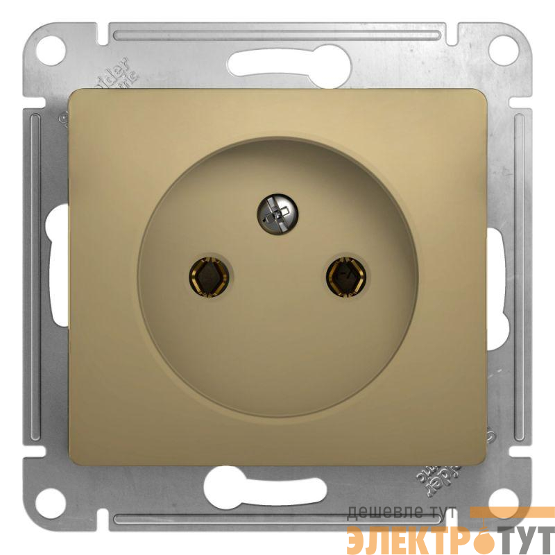 Розетка 1-м СП Glossa 16А IP20 без заземл. механизм титан SE GSL000441