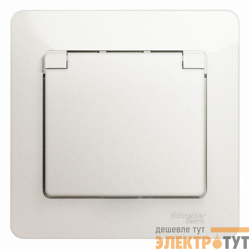 Розетка 1-м СП Glossa 16А IP20 с заземл. защ. шторки с крышкой в сборе перламутр. SE GSL000646