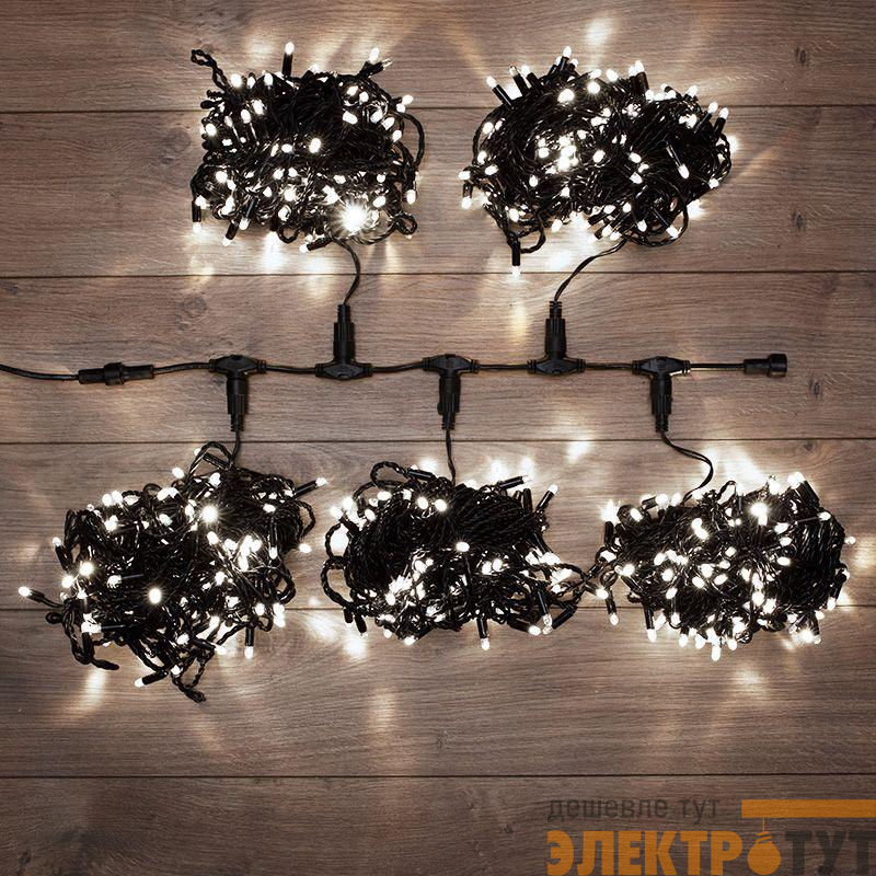 Гирлянда светодиодная "LED ClipLight" 5 нитей х20м 665LED бел. 50Вт 24В IP65 эффект мерцания трансф. в компл. Neon-Night 323-605