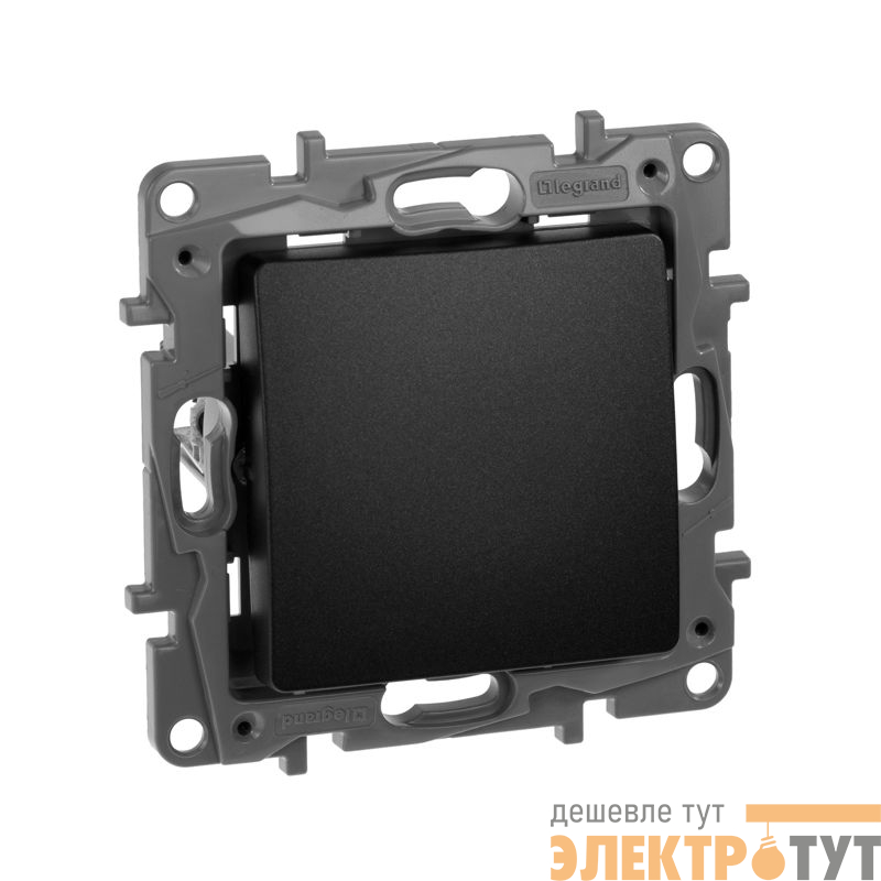 Выключатель 1-кл. 1п 1мод. СП Etika 10А IP20 250В 10AX автоматические зажимы механизм антрацит IEK 672601