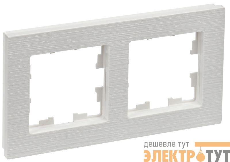 Рамка 2-м BRITE РУ-2-Бр бел. рифленый IEK BR-M22-51-K01