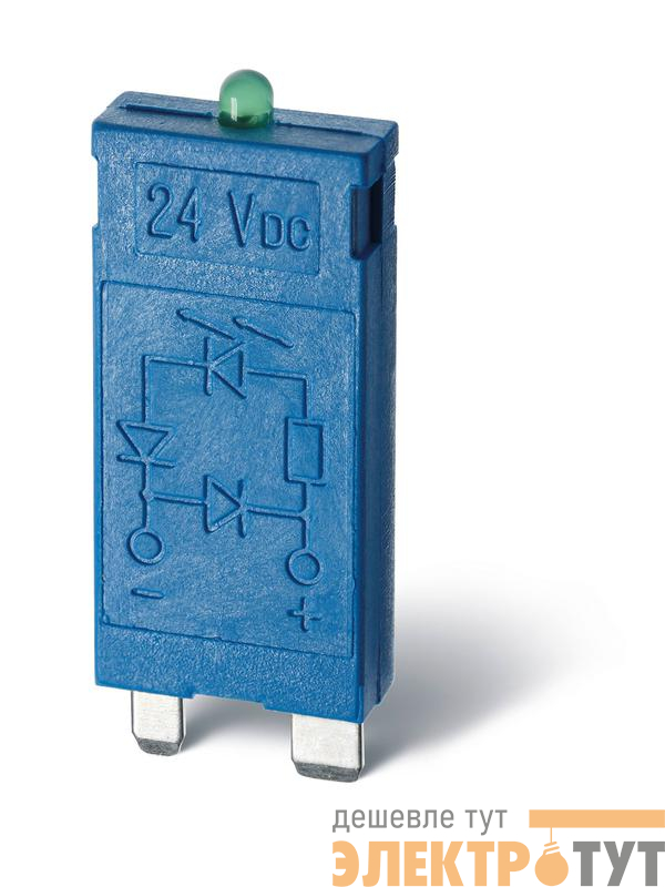 Модуль индикации и защиты LED + варистор 6...24В AC/DC зел. FINDER 9901002498