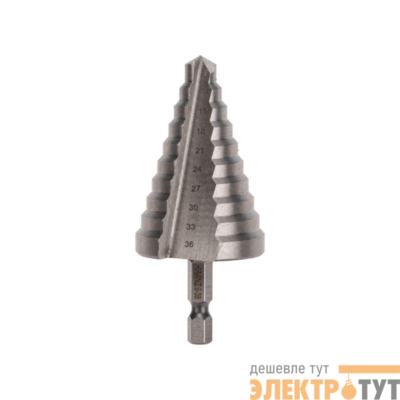 Сверло по металлу ступенчатое 9.0-36.0мм Kranz KR-12-6604